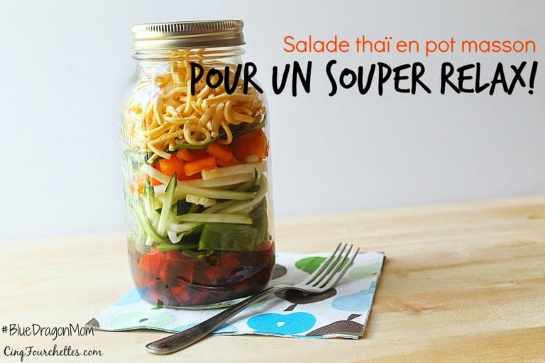 Salade thaï en pot mason #BlueDragon - Cinq Fourchettes