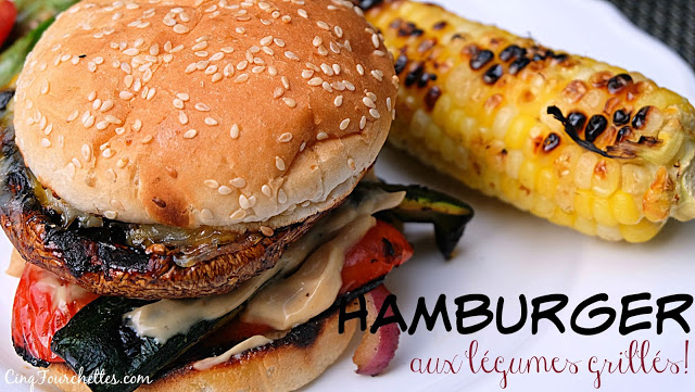 Hamburger aux légumes grillés - Cinq Fourchettes
