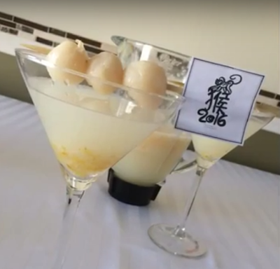 Martini citron et litchees Cinq Fourchettes