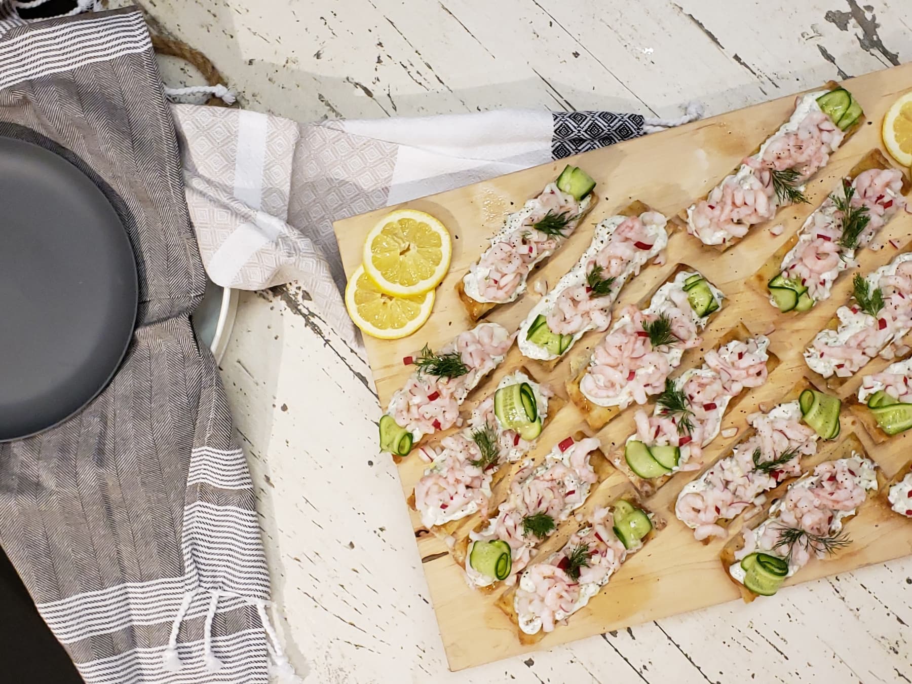 Tartine crémeuse aux crevettes Cinq Fourchettes