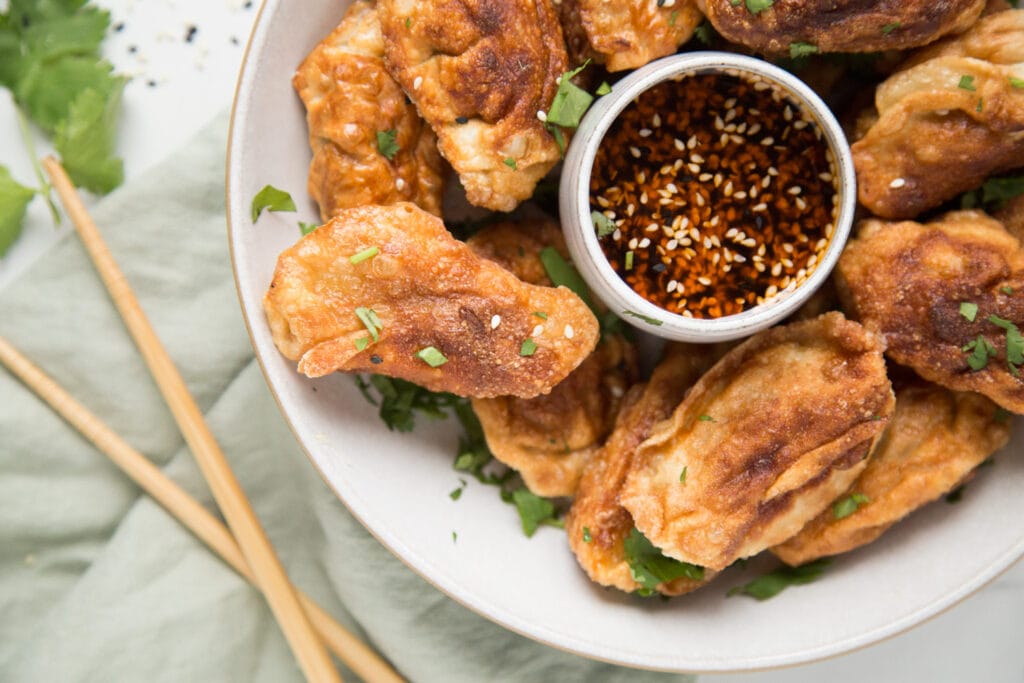 dumplings frits poulet recette bouchées Cinq Fourchettes