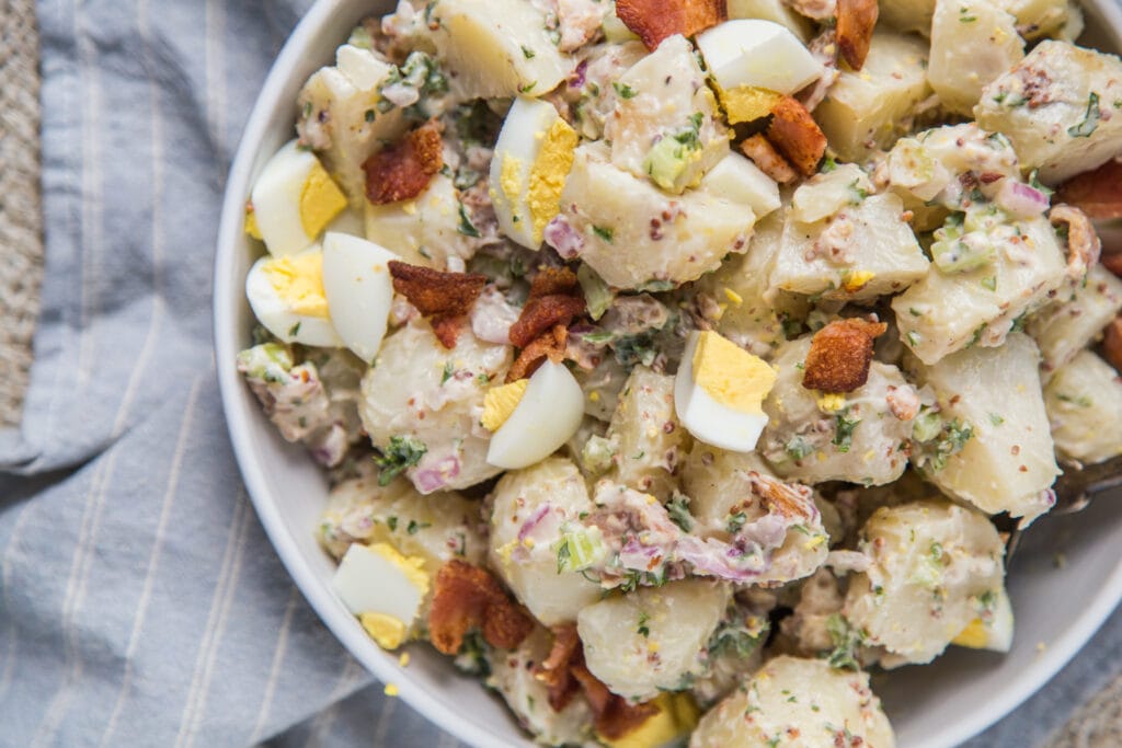 salade de patates bacon cinq fourchettes recette