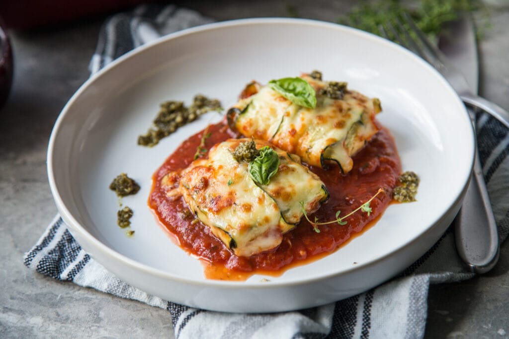 baluchons de courgettes farcies ricotta stuffed zucchinis Cinq Fourchettes recette recipe