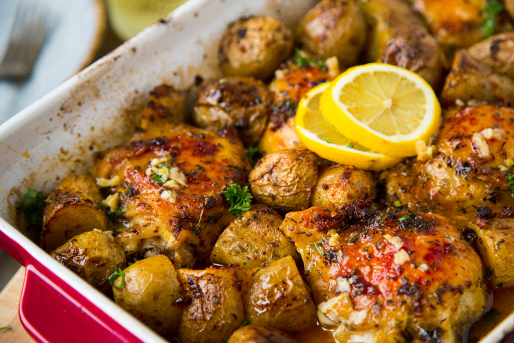 poulet au citron grecque greek chicken lemon Cinq Fourchettes recette recipe
