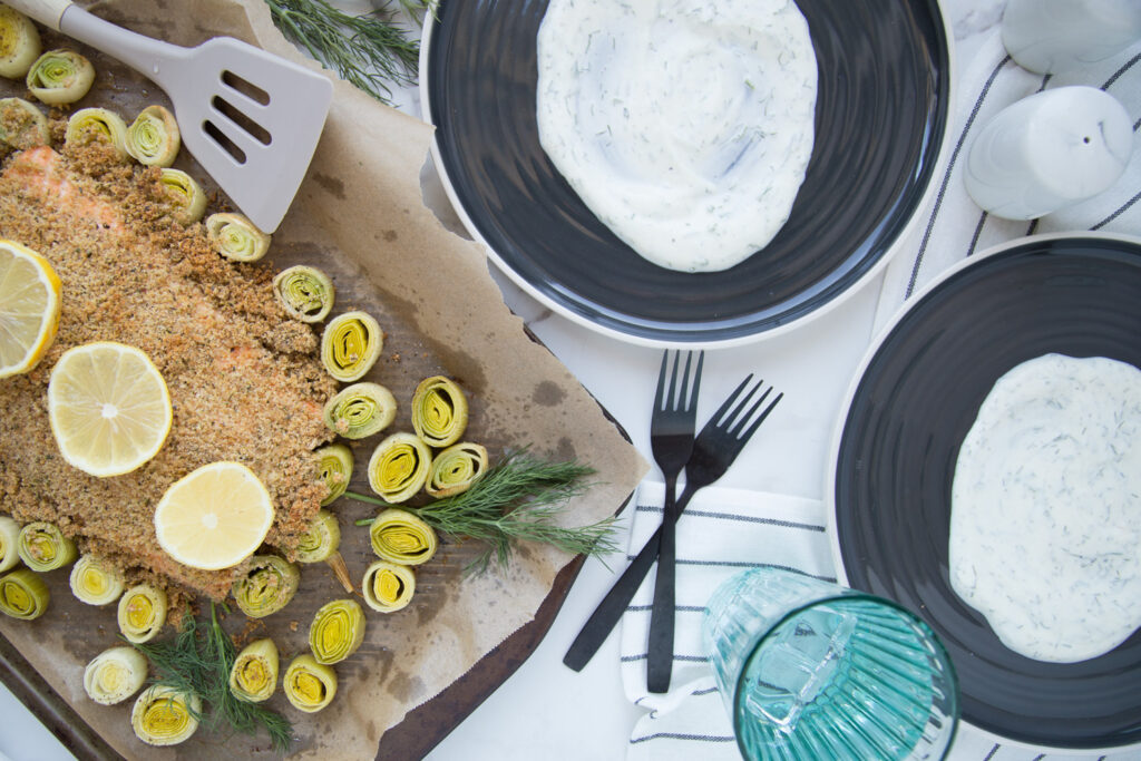 saumon en croûte poireau sauce aneth leek dill salmon cinq fourchettes recette recipe