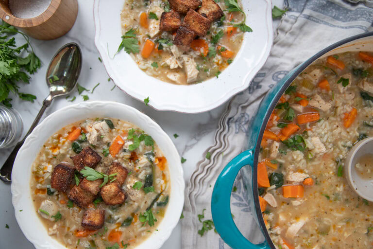 soupe au poulet et riz recette cinq fourchettes facile rapide